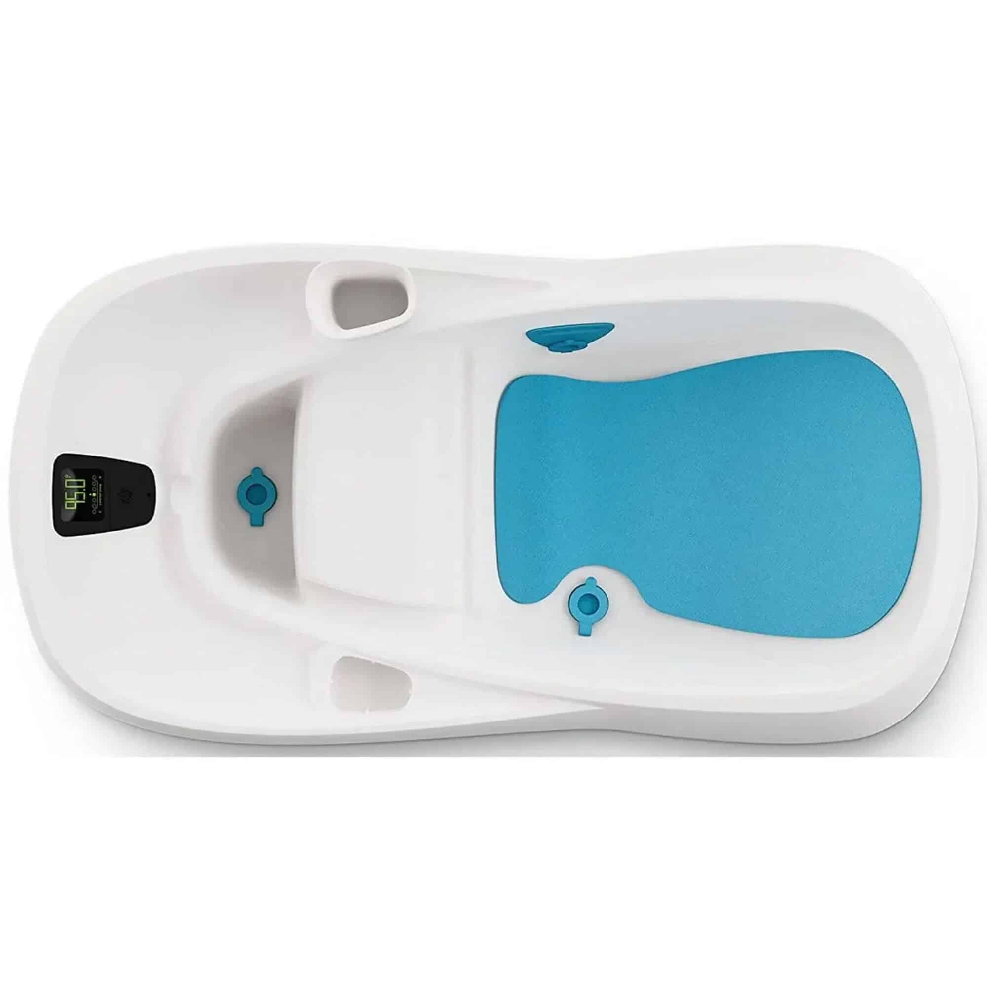 4moms Cleanwater baby tub with built-in color-coded thermometer, rented and delivered in the Sarasota area