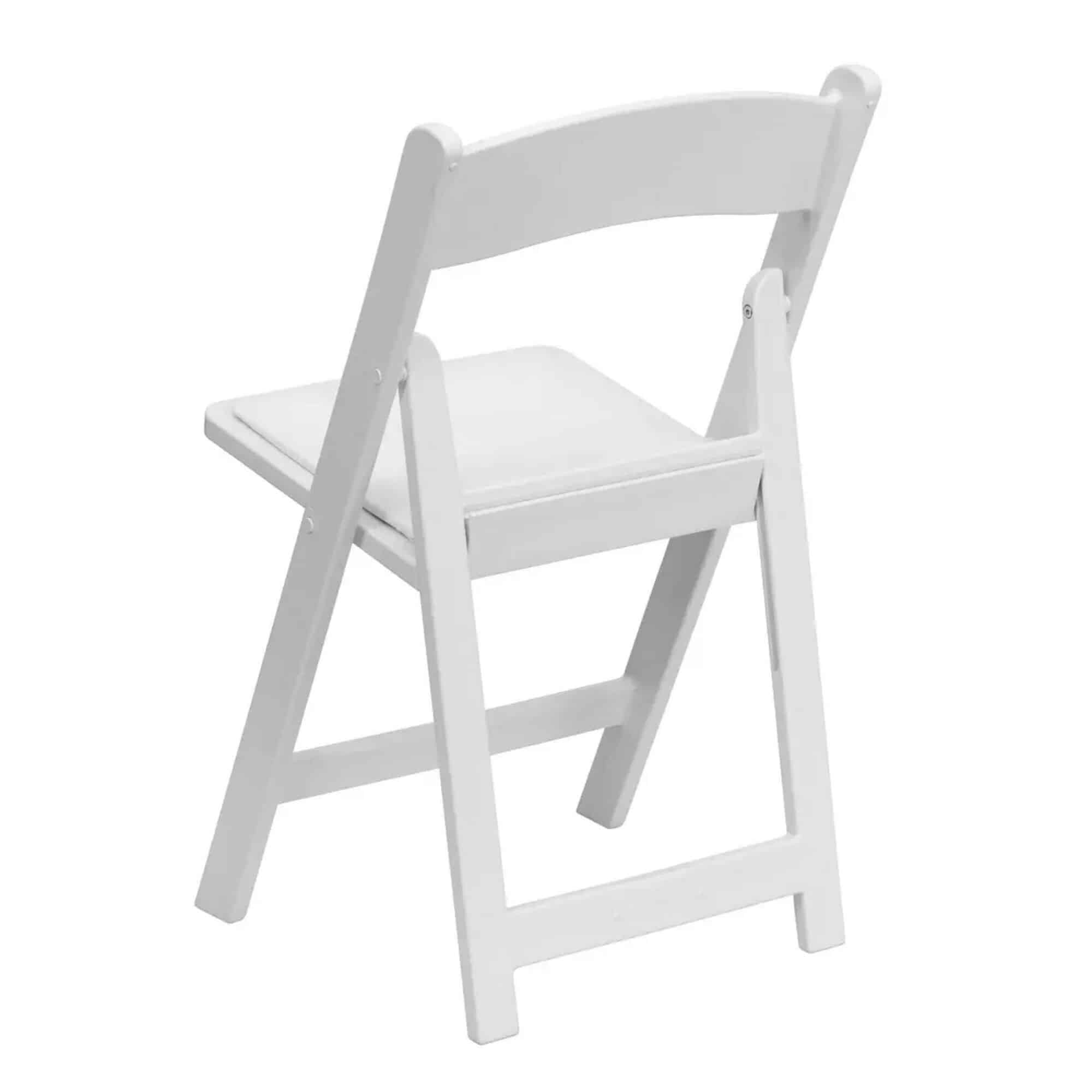 White Resin Folding Chair with Cushion