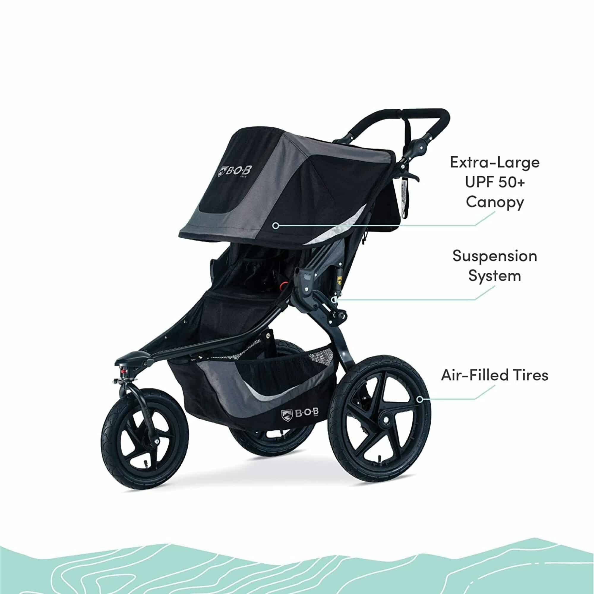 BOB Revolution jogging stroller cargo basket and pockets, delivered to Siesta Key